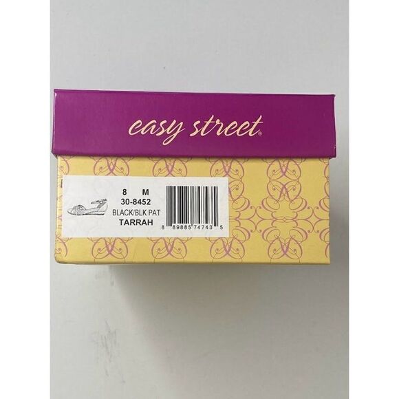 Easy Street Evening Dress Sandals Women's 8 Black Dance Flex Adjustable Strap - Picture 7 of 8